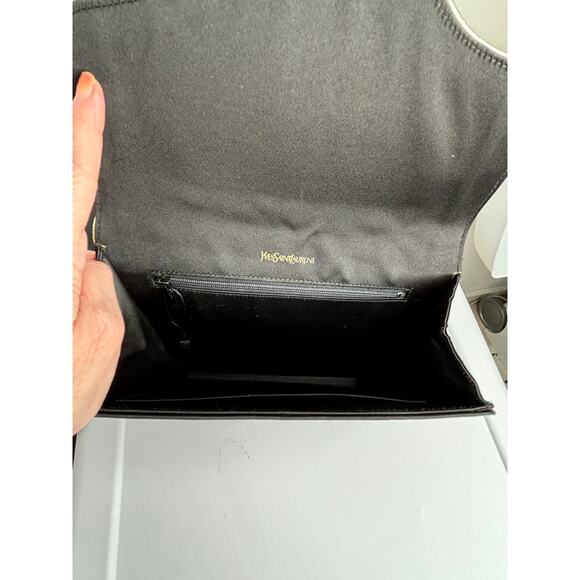 Vintage YSL Yves Saint Laurent Clutch Black Party Formal Purse - Picture 6 of 14